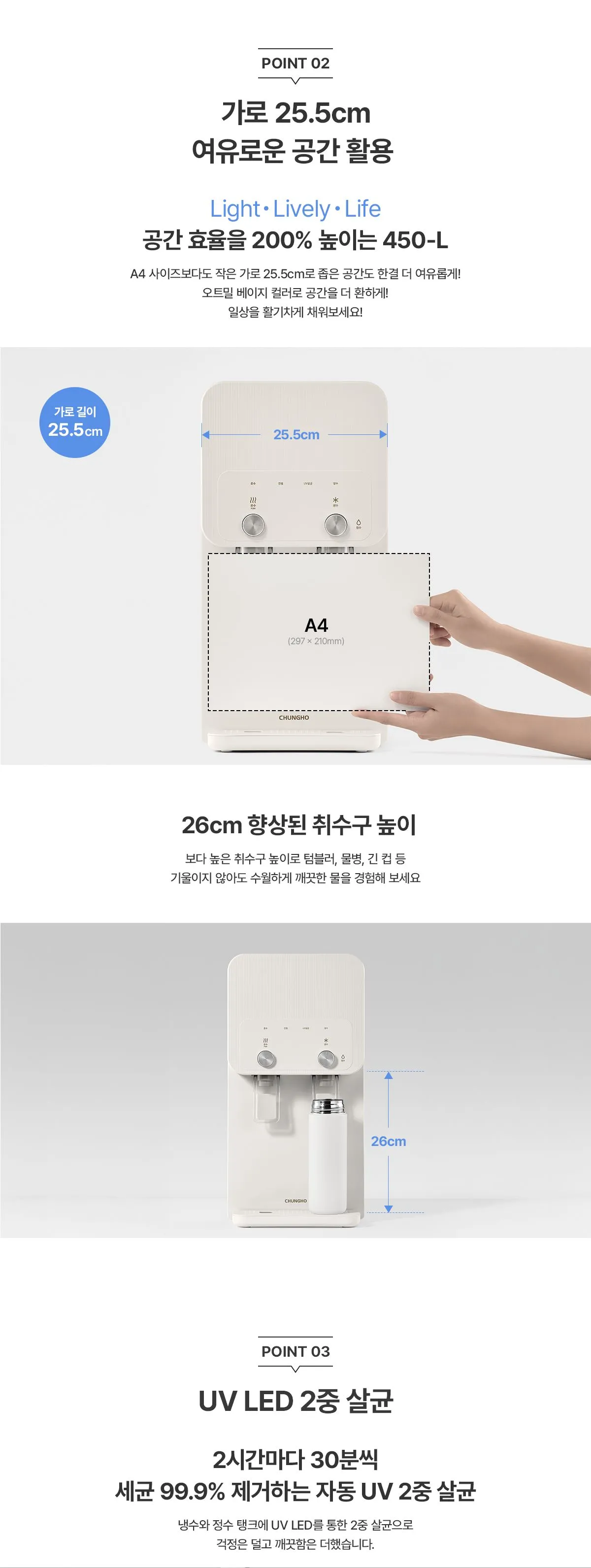 450 L 정수기 상세 이미지